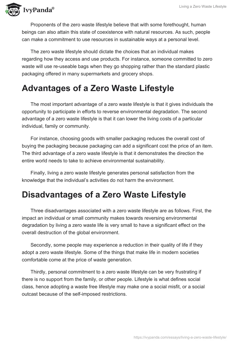 Living a Zero Waste Lifestyle. Page 2