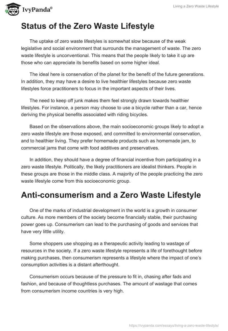 Living a Zero Waste Lifestyle. Page 3