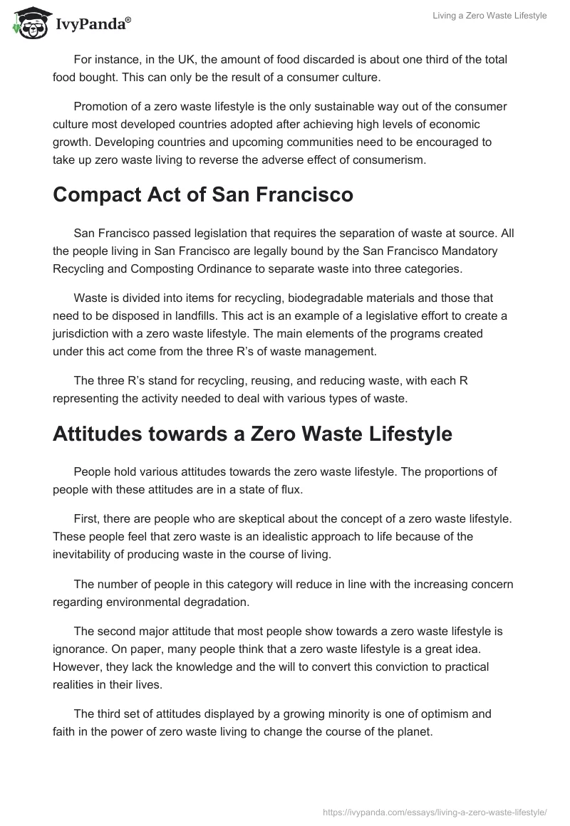 Living a Zero Waste Lifestyle. Page 4