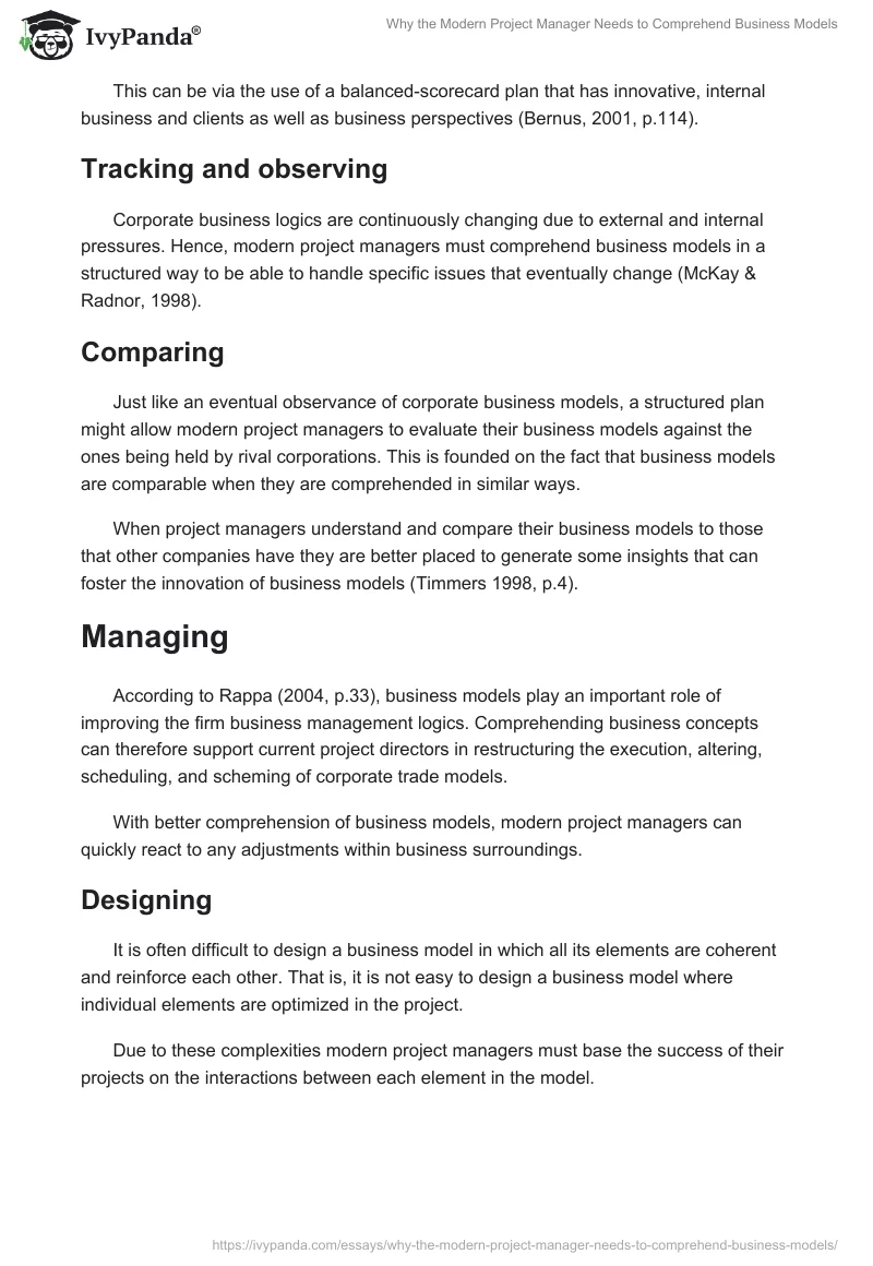 Why the Modern Project Manager Needs to Comprehend Business Models. Page 4