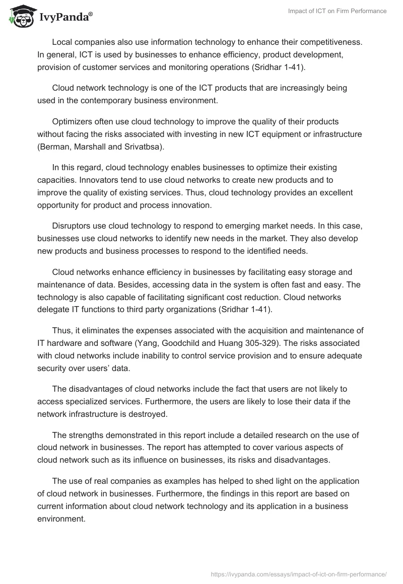 Impact of ICT on Firm Performance. Page 5