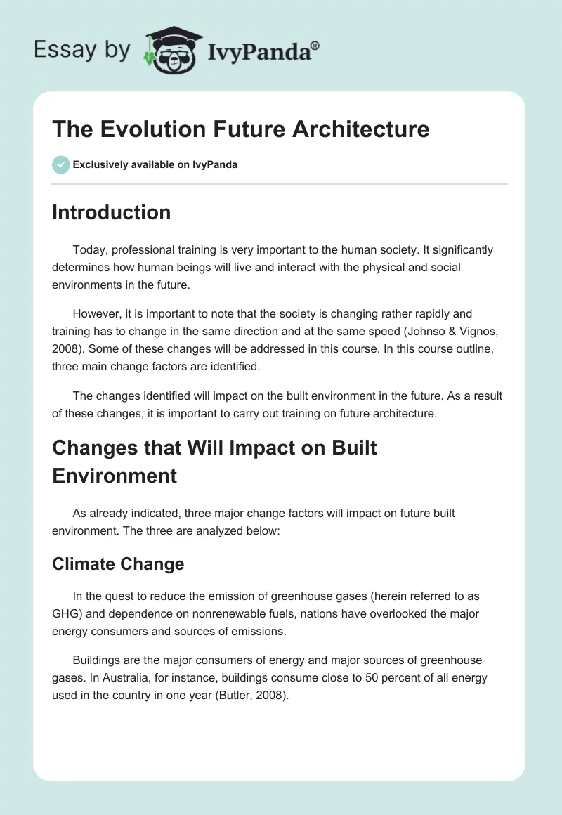 The Evolution Future Architecture. Page 1