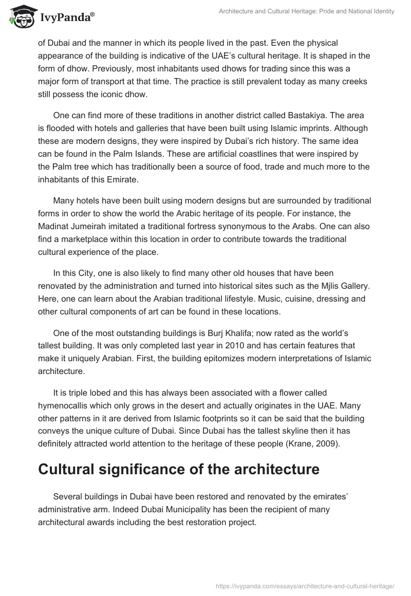 Architecture and Cultural Heritage: Pride and National Identity. Page 2