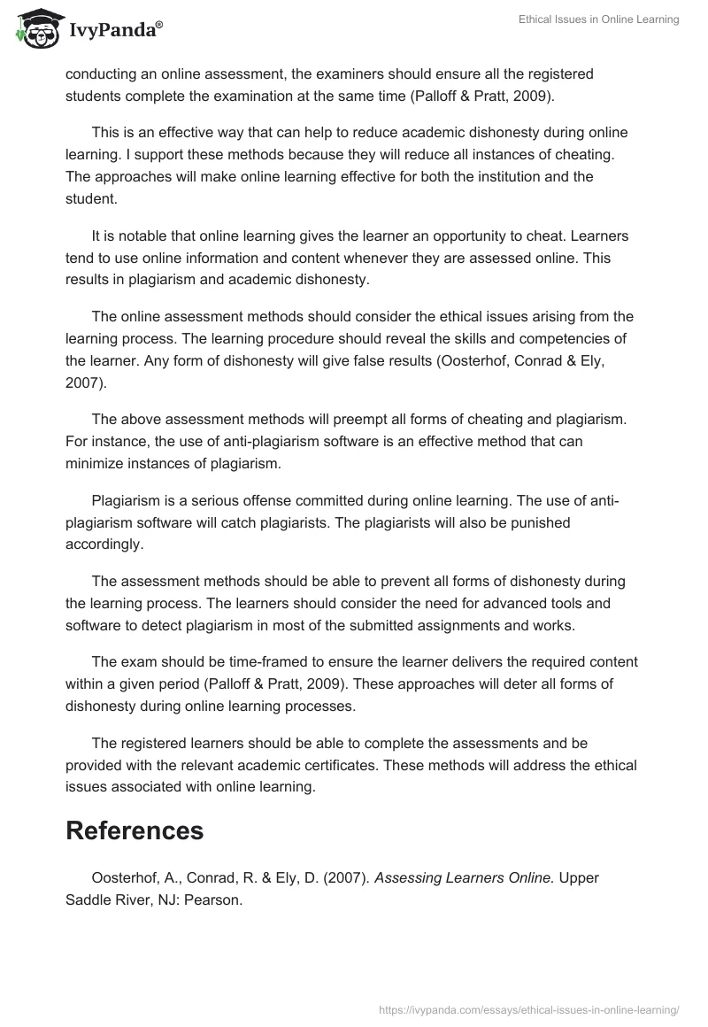 Ethical Issues in Online Learning. Page 2