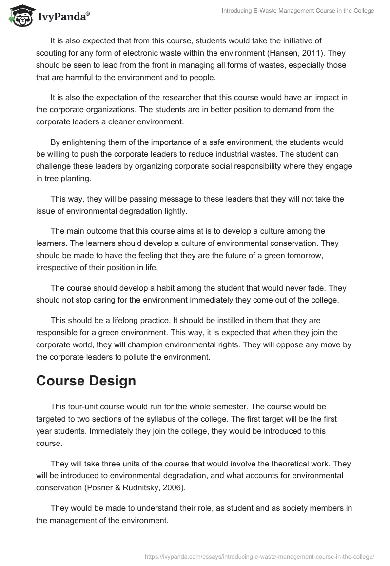 Introducing E-Waste Management Course in the College. Page 4