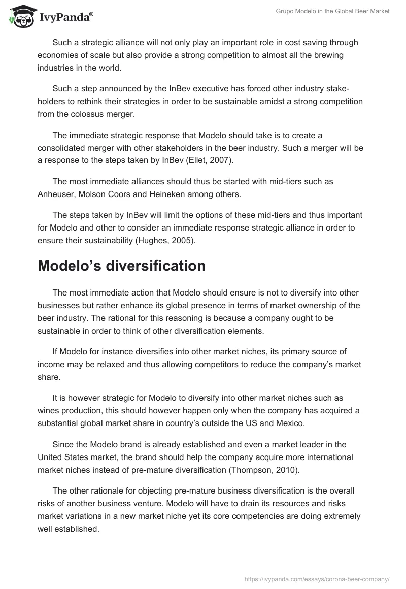 Grupo Modelo in the Global Beer Market. Page 4