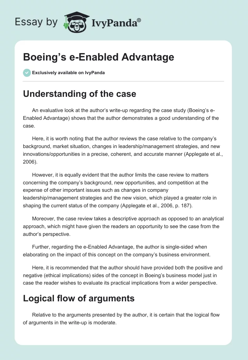 Boeing’s e-Enabled Advantage. Page 1