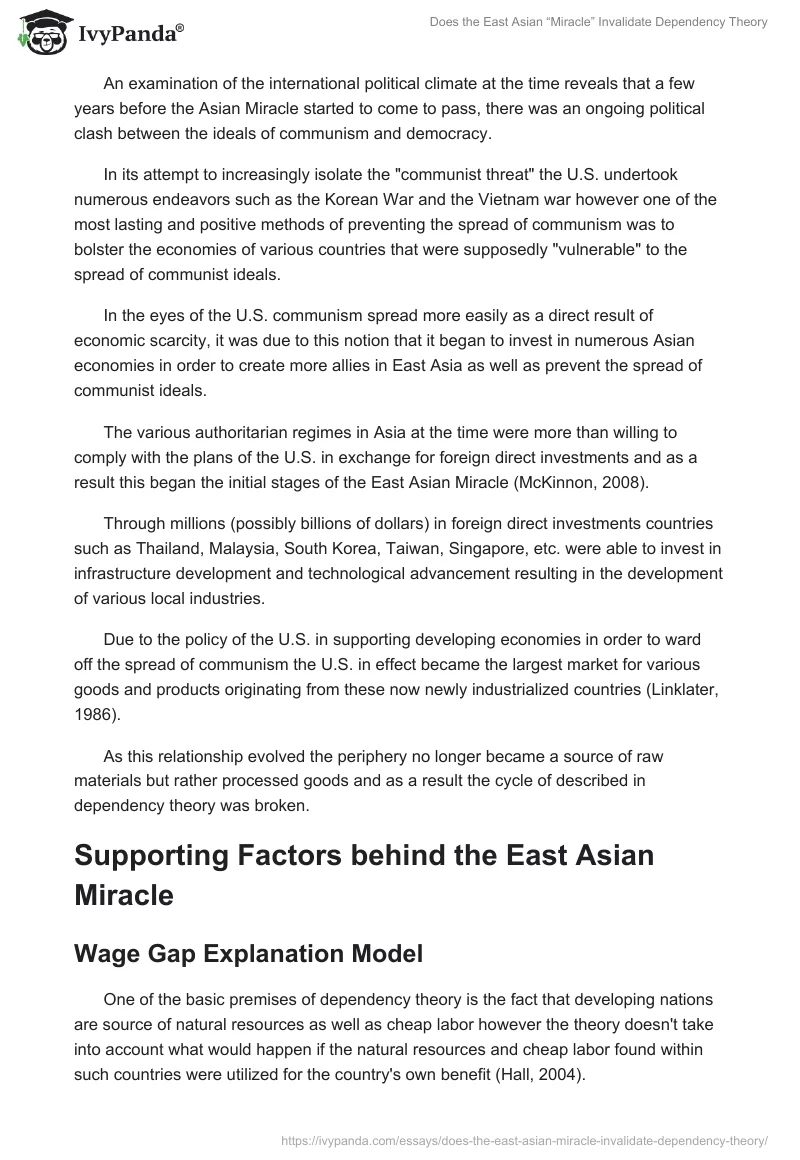 Does the East Asian “Miracle” Invalidate Dependency Theory. Page 4