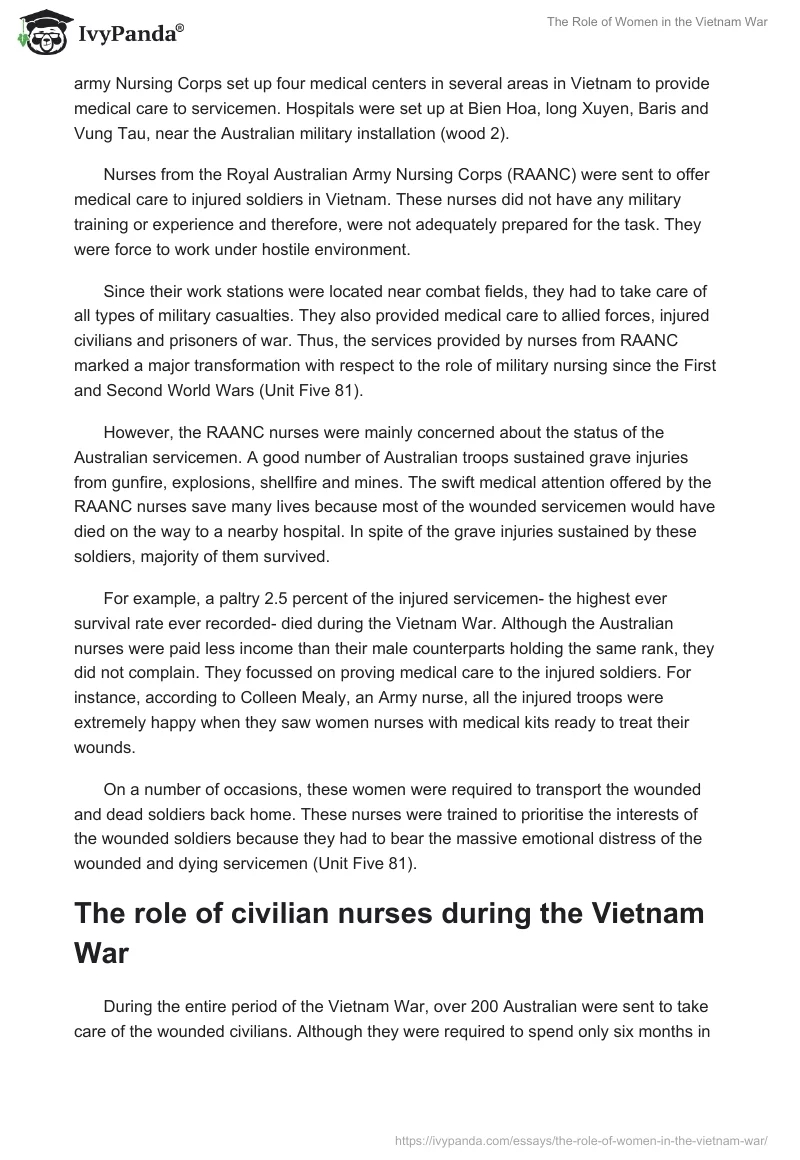 The Role of Women in the Vietnam War. Page 4