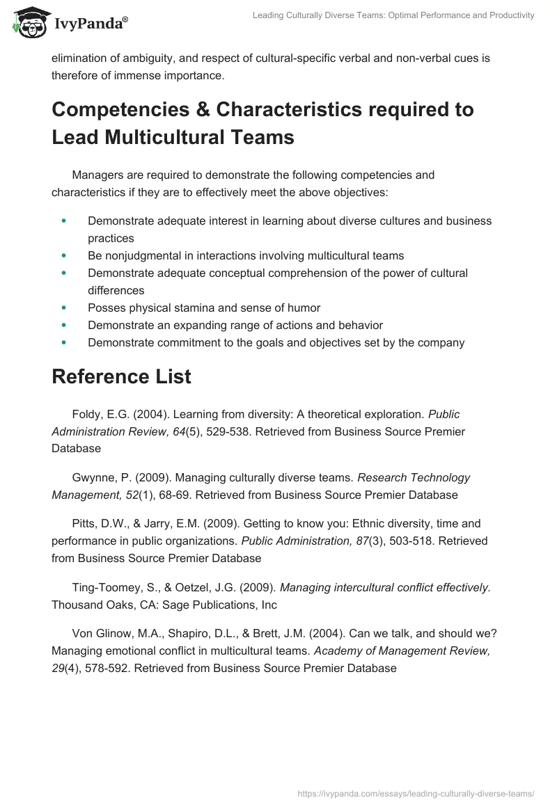 Leading Culturally Diverse Teams: Optimal Performance and Productivity. Page 4