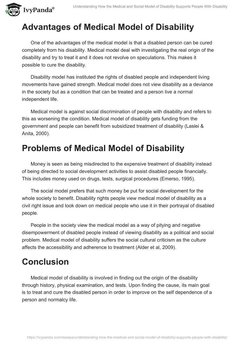 Understanding How the Medical and Social Model of Disability Supports People With Disability. Page 3