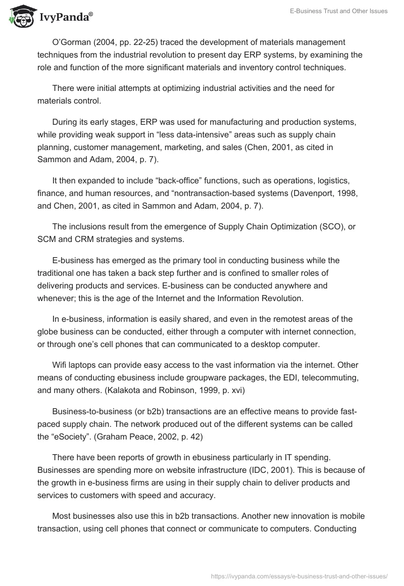 E-Business Trust and Other Issues. Page 3