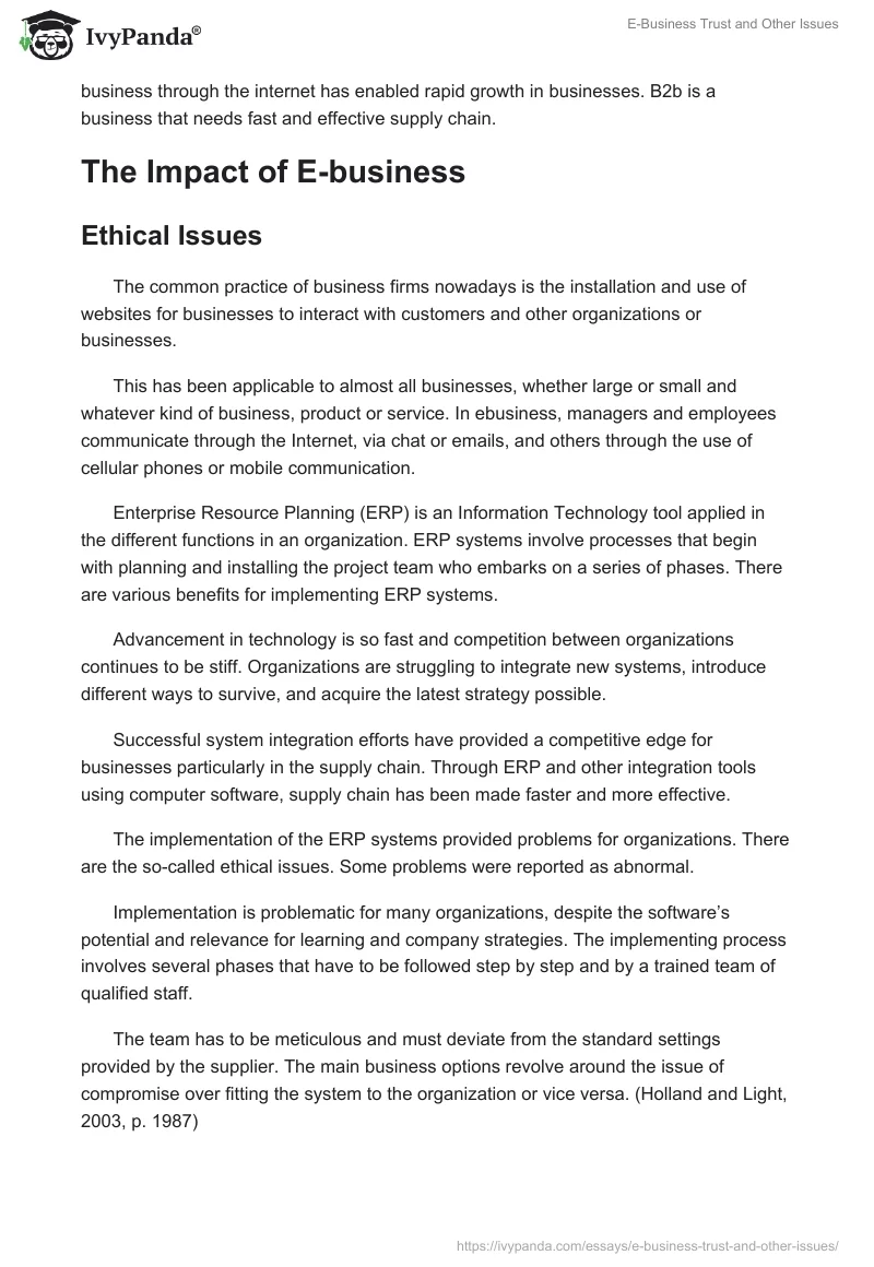 E-Business Trust and Other Issues. Page 4