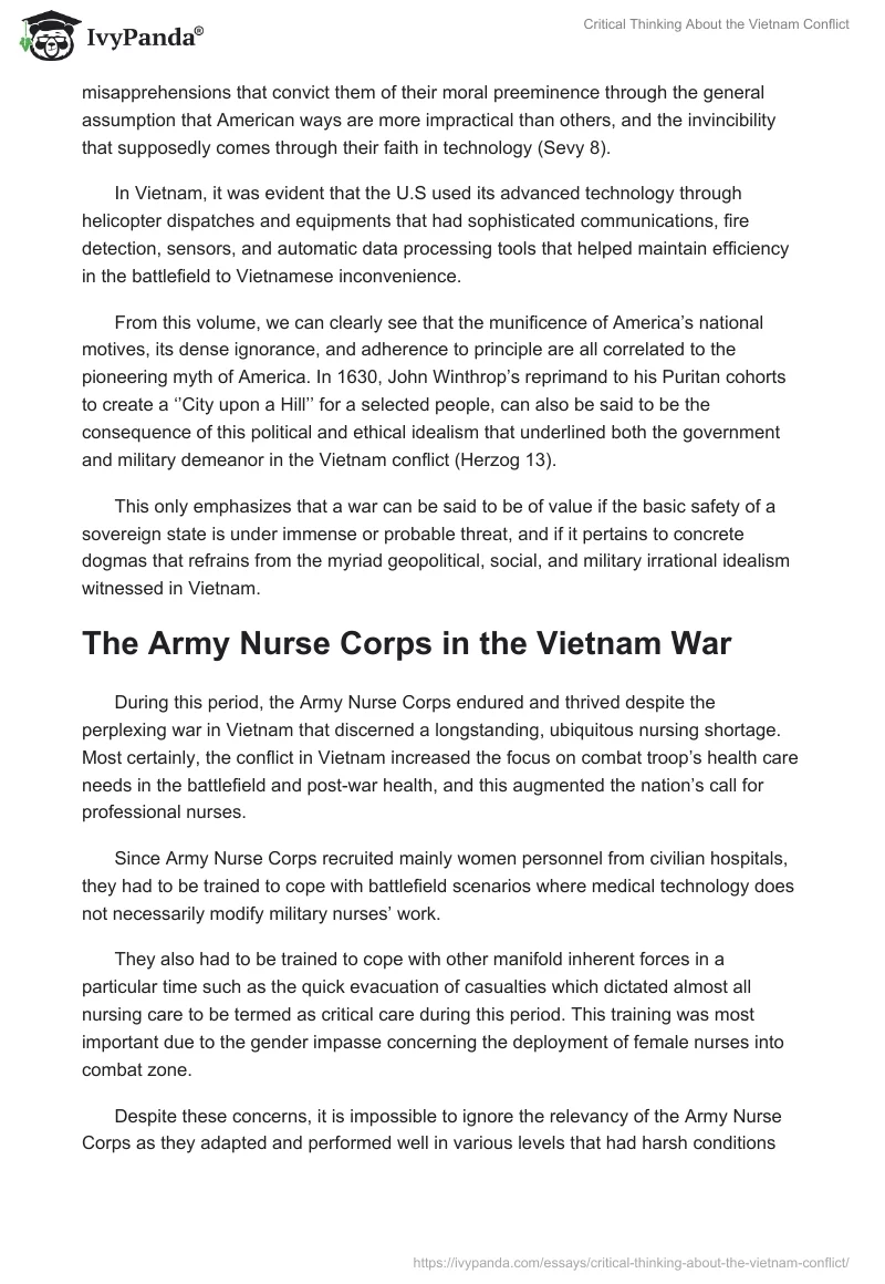 Critical Thinking About the Vietnam Conflict. Page 4