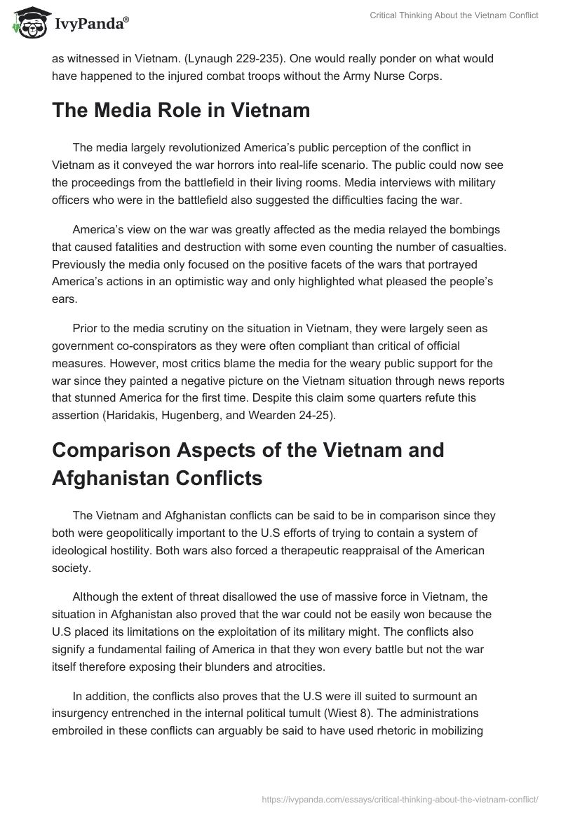 Critical Thinking About the Vietnam Conflict. Page 5