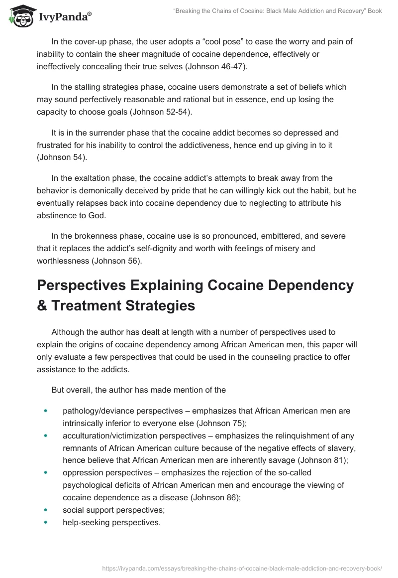 “Breaking the Chains of Cocaine: Black Male Addiction and Recovery” Book. Page 3