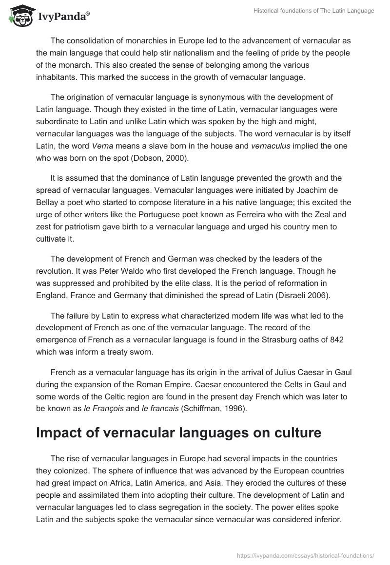 Historical foundations of The Latin Language. Page 2