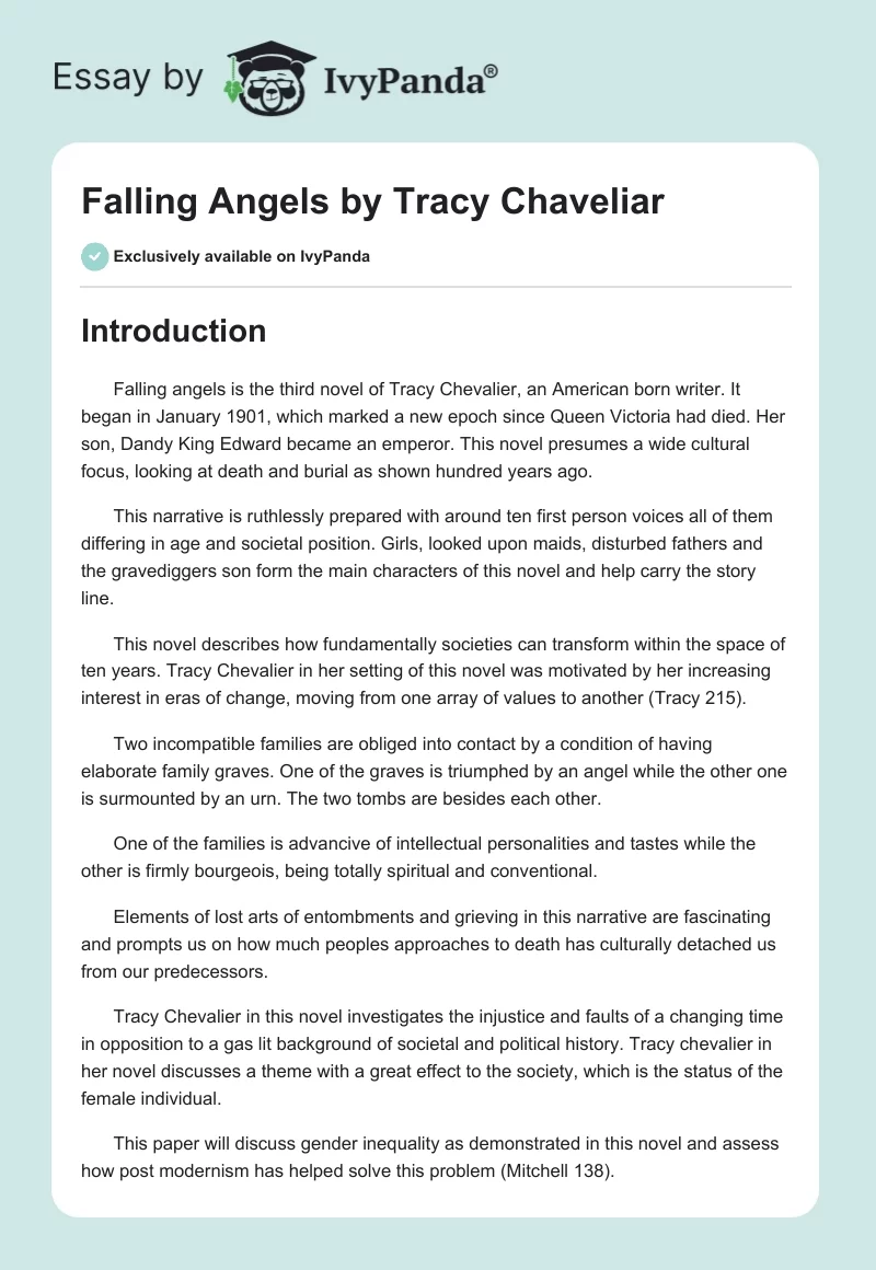 Falling Angels by Tracy Chaveliar. Page 1