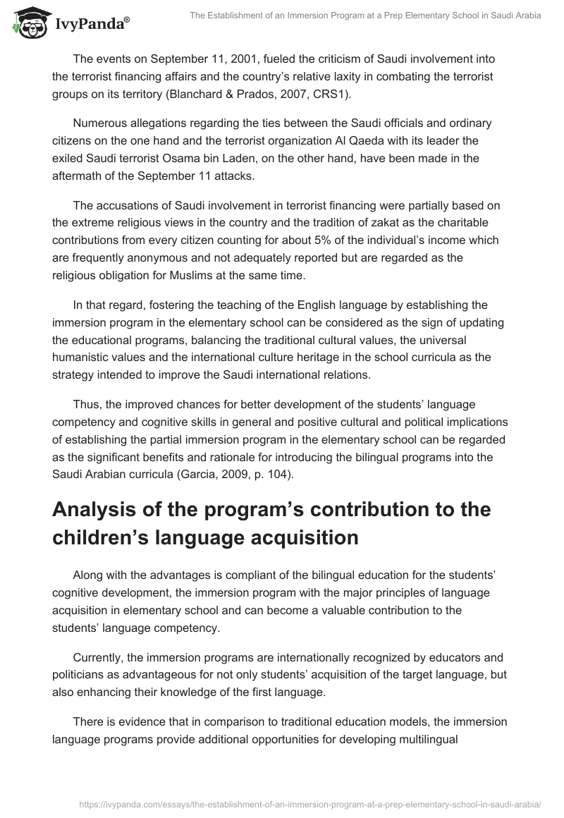 The Establishment of an Immersion Program at a Prep Elementary School in Saudi Arabia. Page 3
