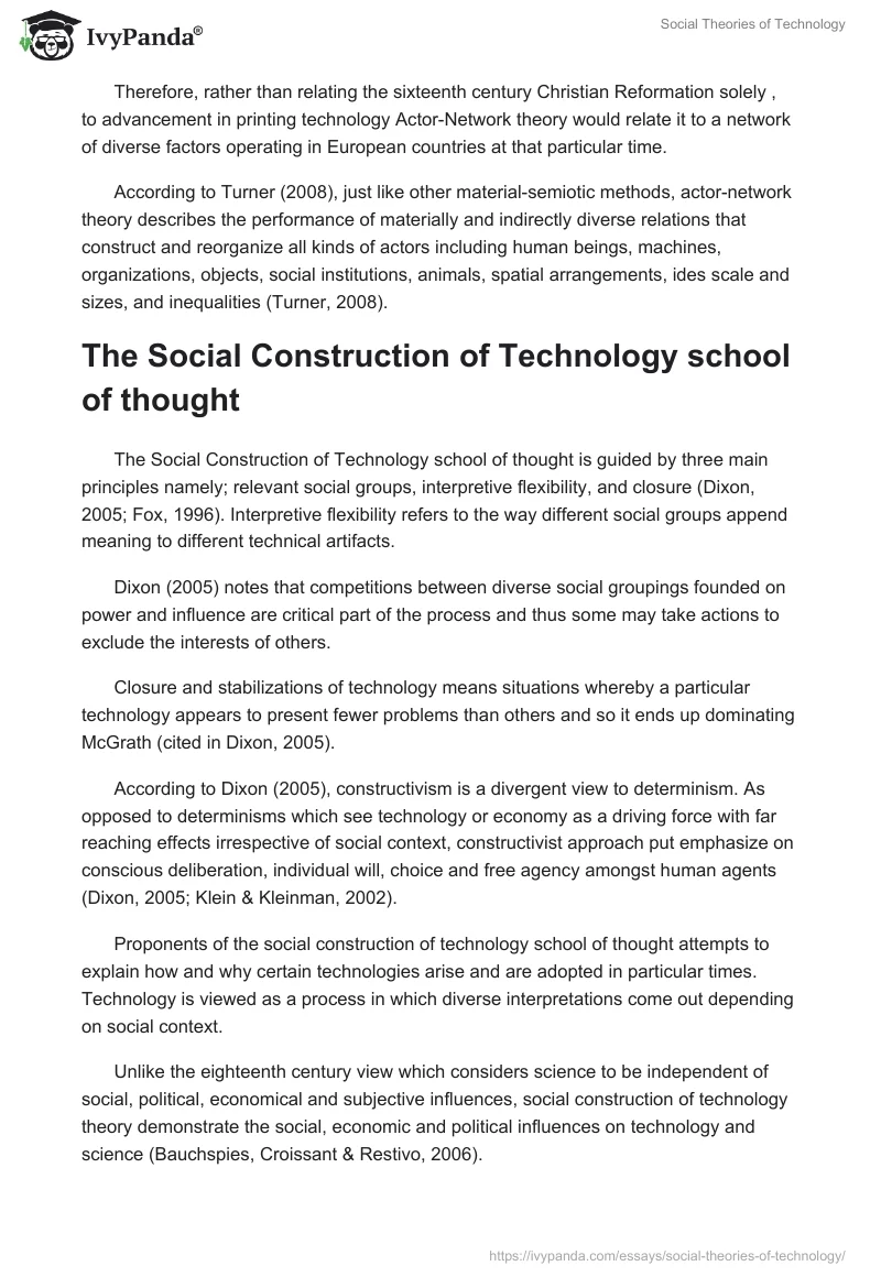 Social Theories of Technology. Page 5
