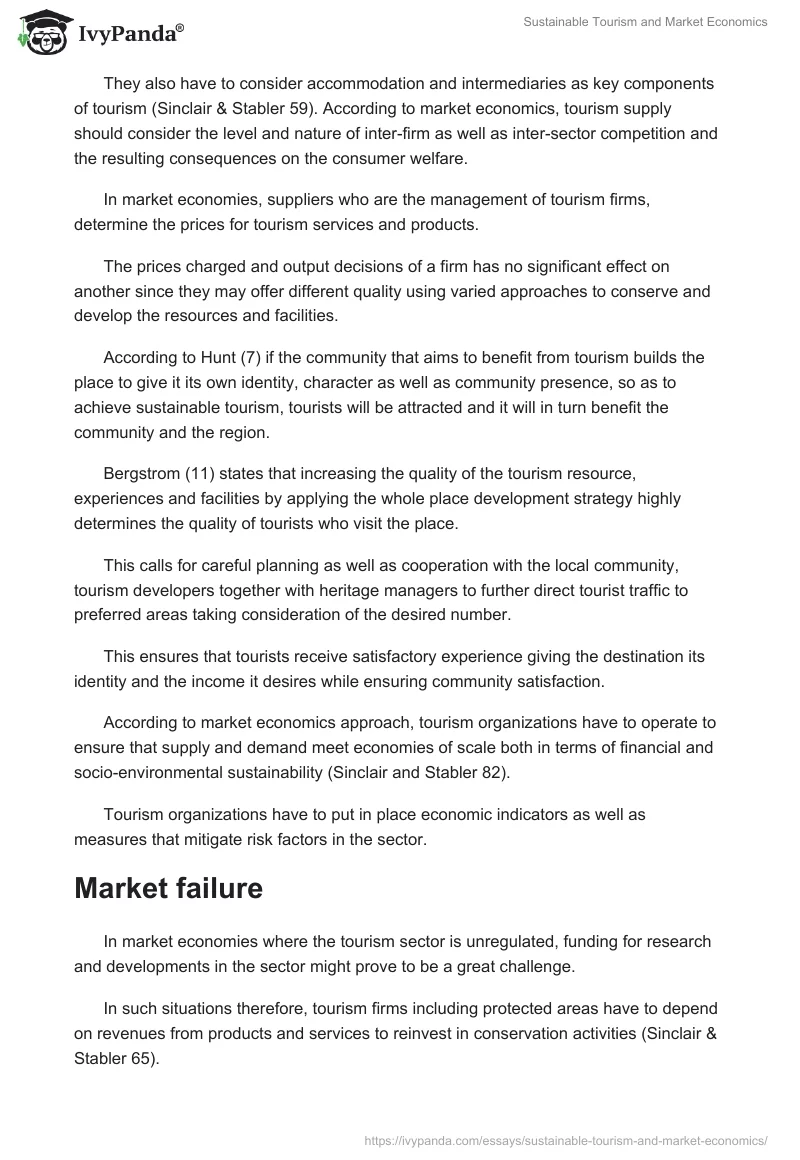 Sustainable Tourism and Market Economy. Page 4