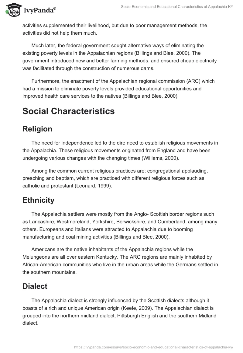 Socio-Economic and Educational Characteristics of Appalachia-KY. Page 2