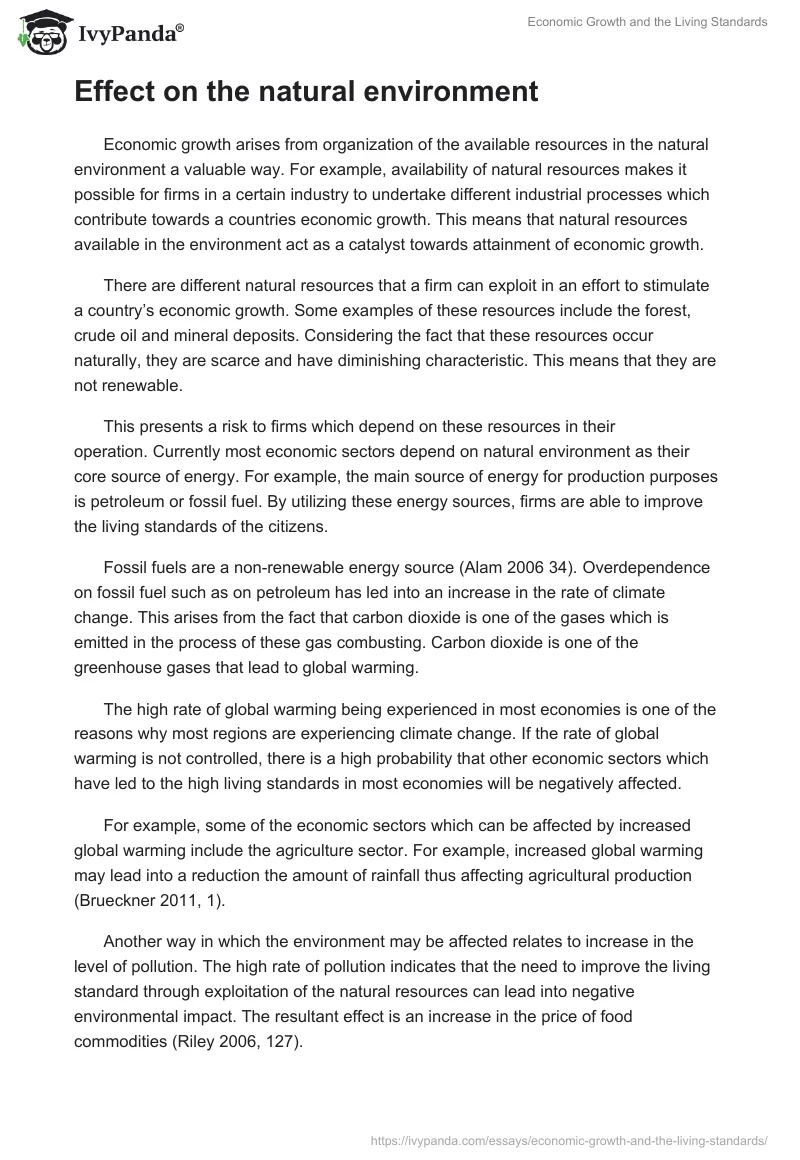 Economic Growth and the Living Standards. Page 3