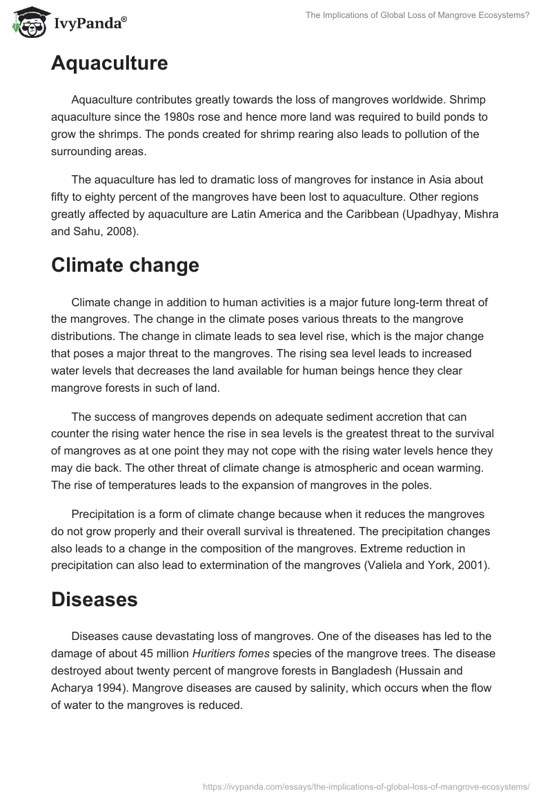 The Implications of Global Loss of Mangrove Ecosystems?. Page 5