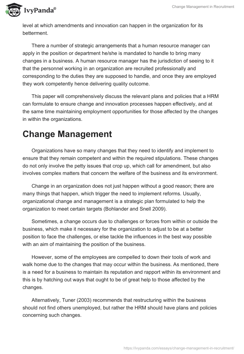 Change Management in Recruitment. Page 2