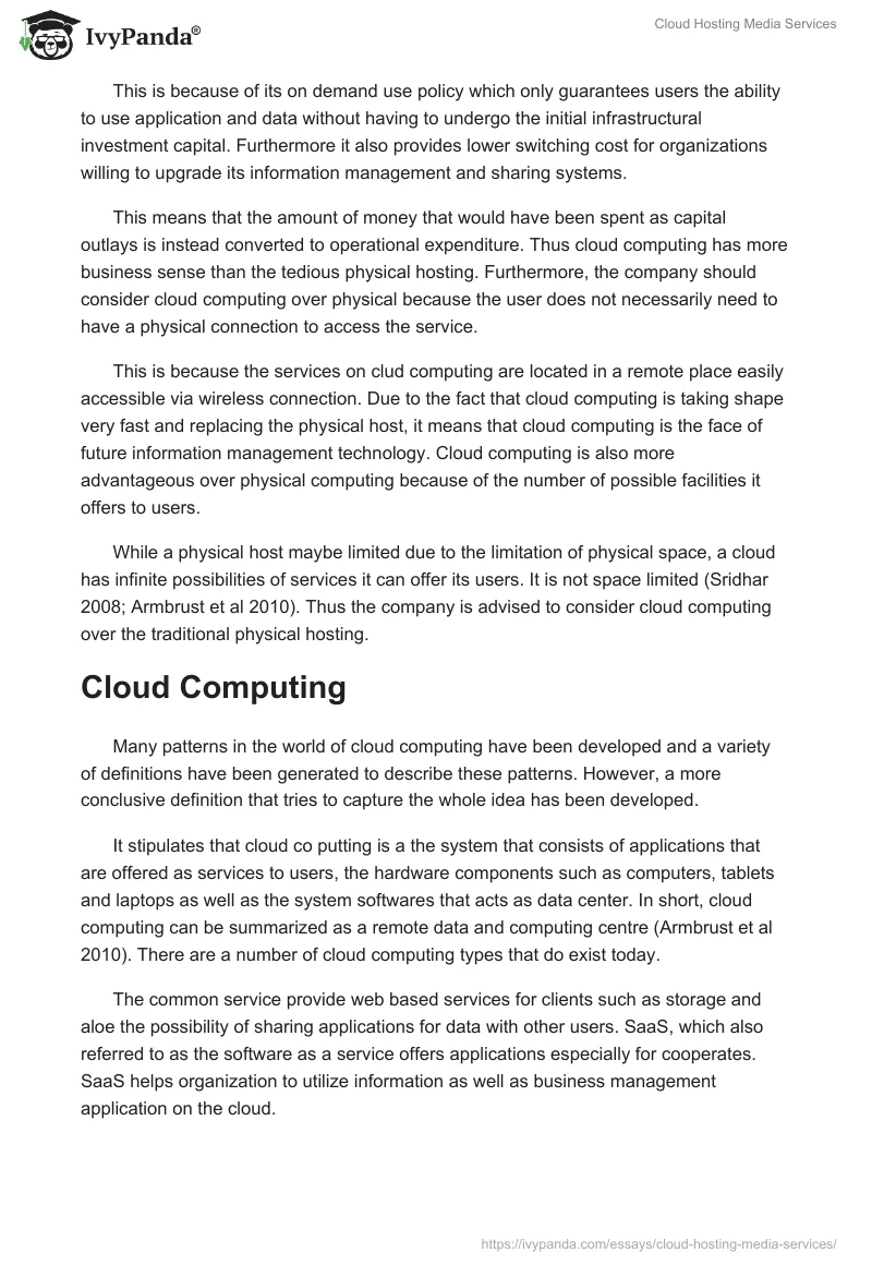 Cloud Hosting Media Services. Page 3