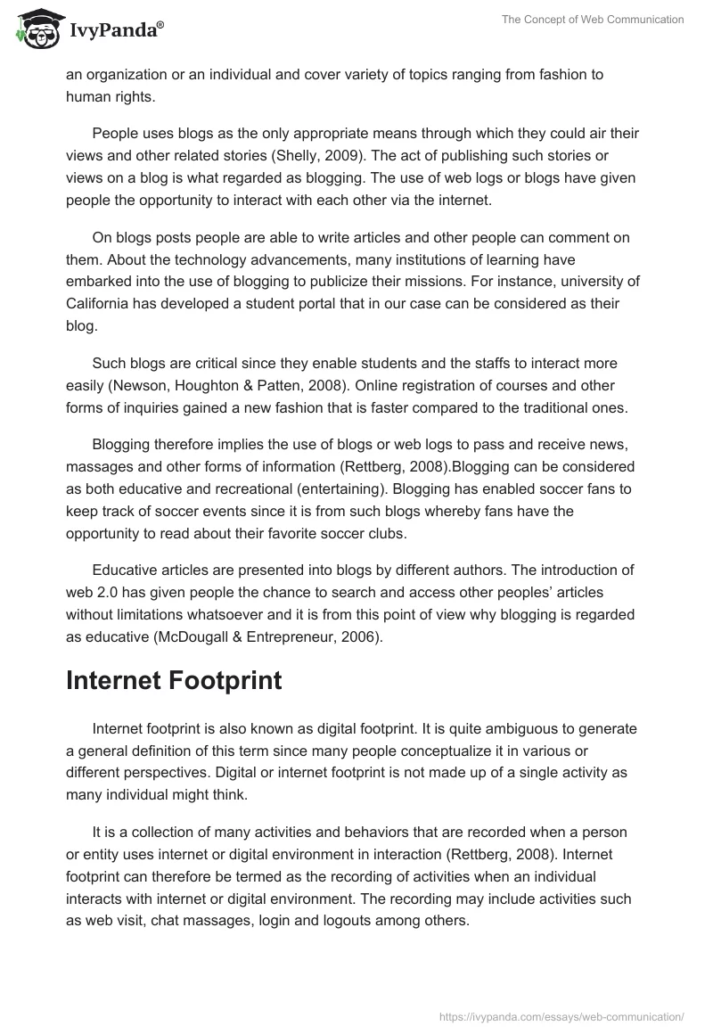 The Concept of Web Communication . Page 3