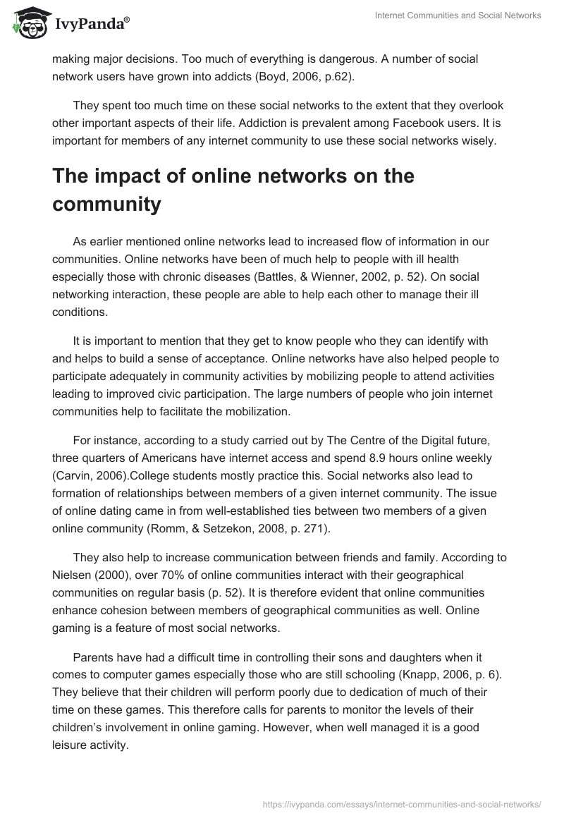 Internet Communities and Social Networks. Page 3