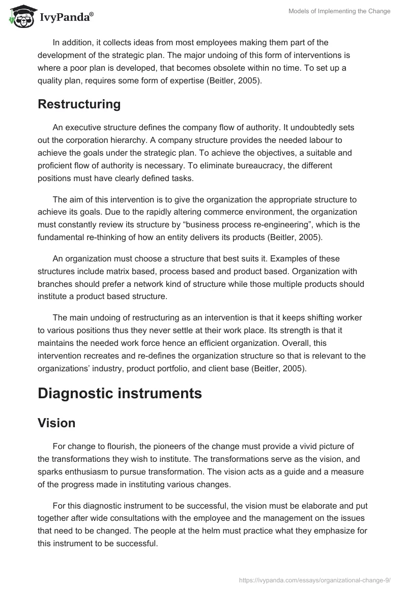 Models of Implementing the Change. Page 5