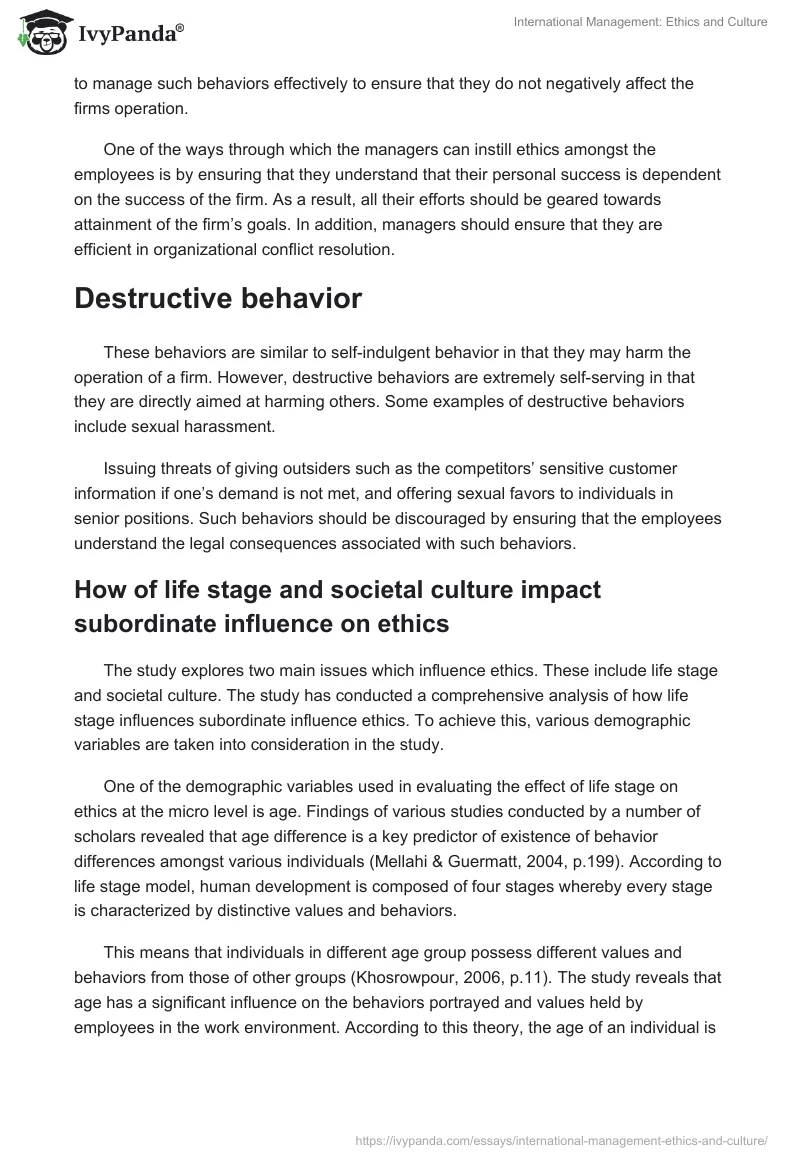 International Management: Ethics and Culture. Page 3