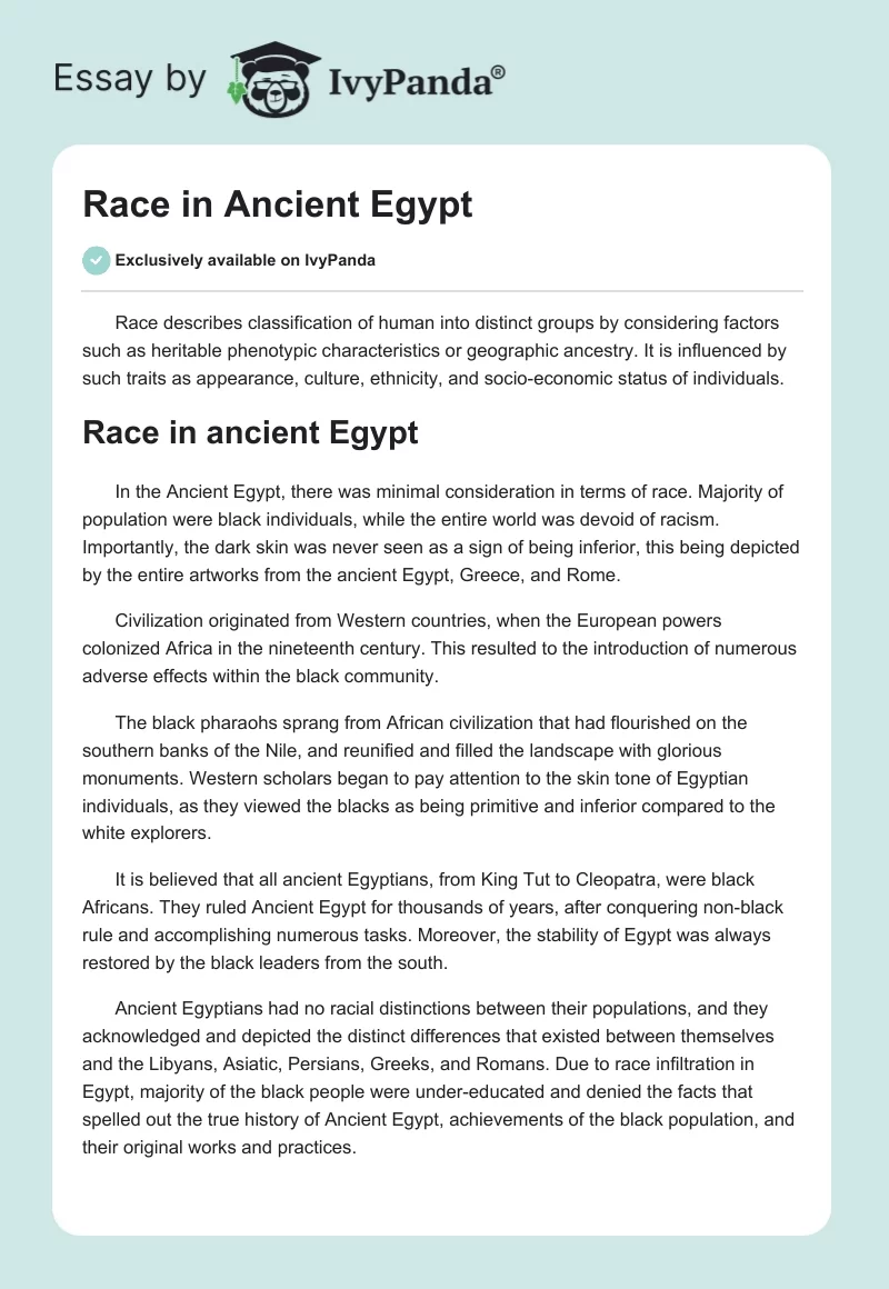 Race in Ancient Egypt. Page 1