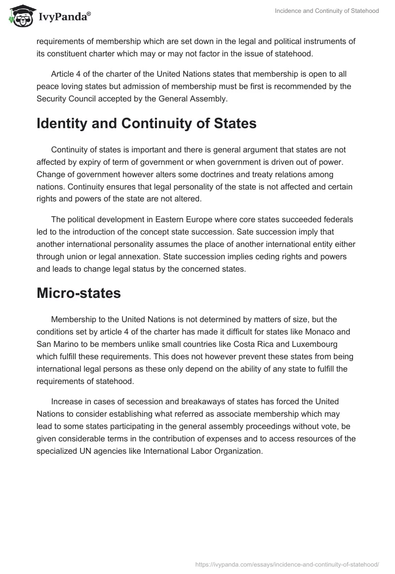 Incidence and Continuity of Statehood. Page 4
