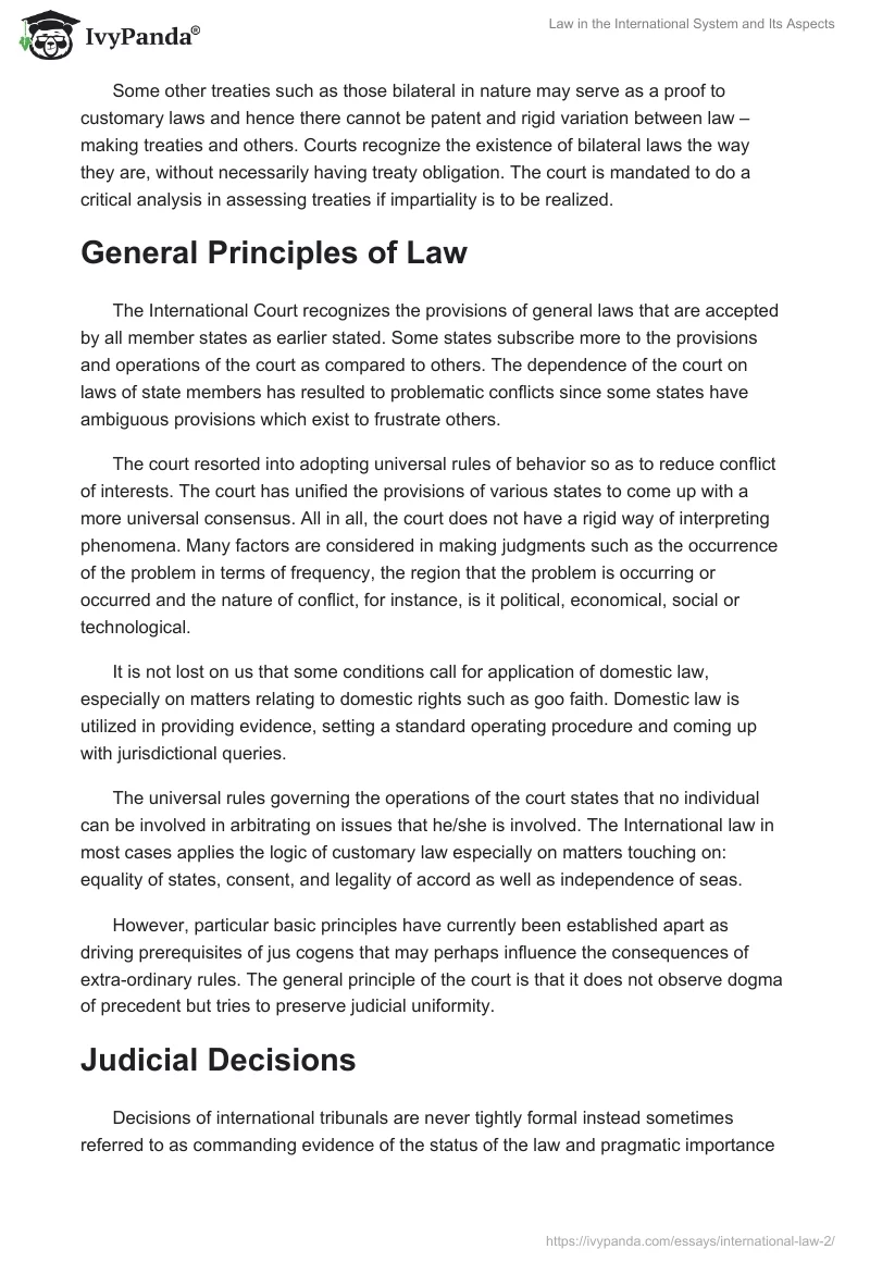 Law in the International System and Its Aspects. Page 4