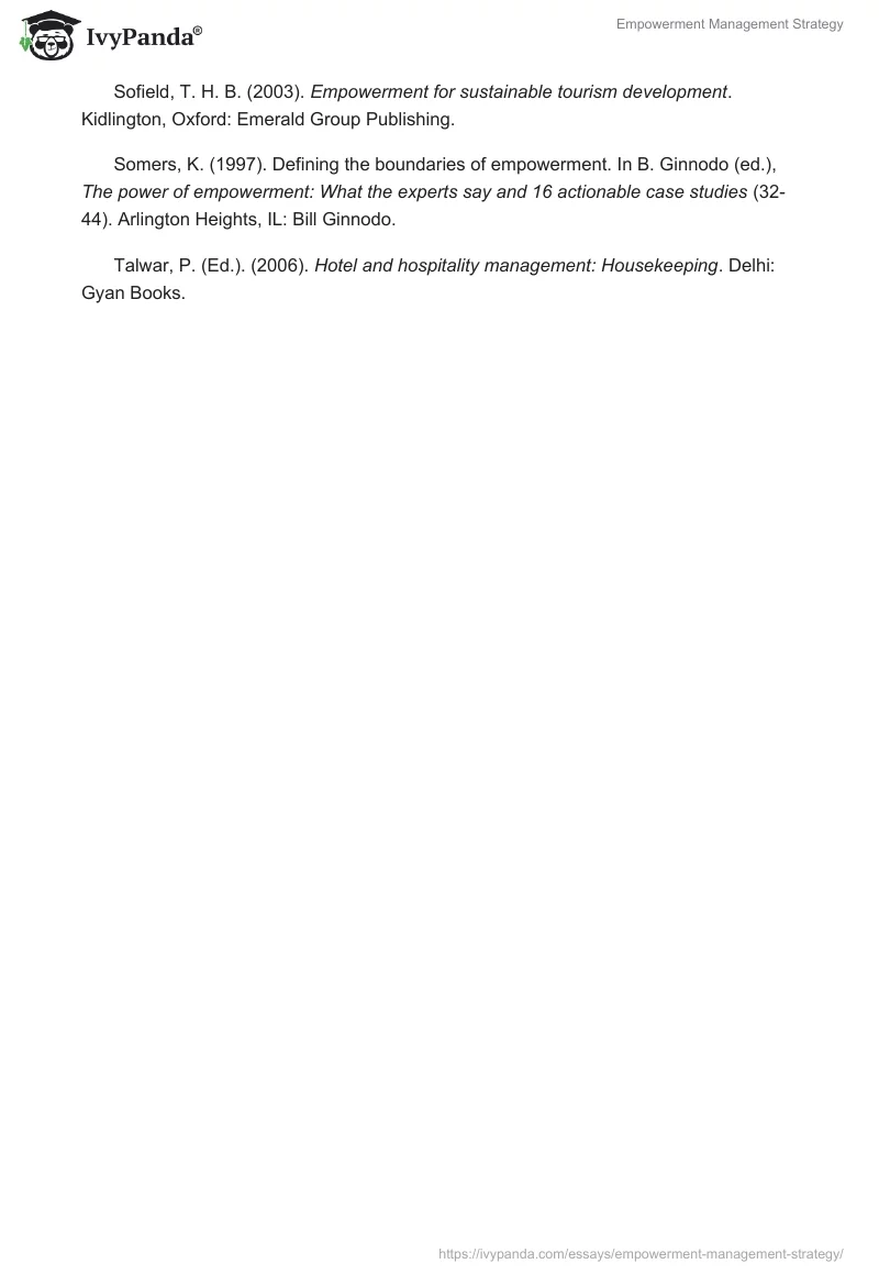 Empowerment Management Strategy. Page 4