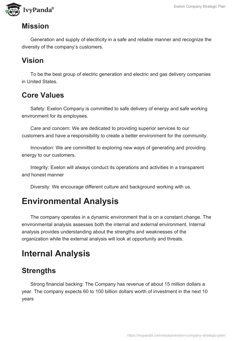 Exelon Company Strategic Plan. Page 3