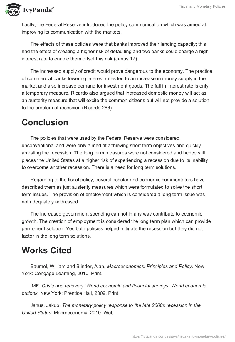 Fiscal and Monetary Policies. Page 5
