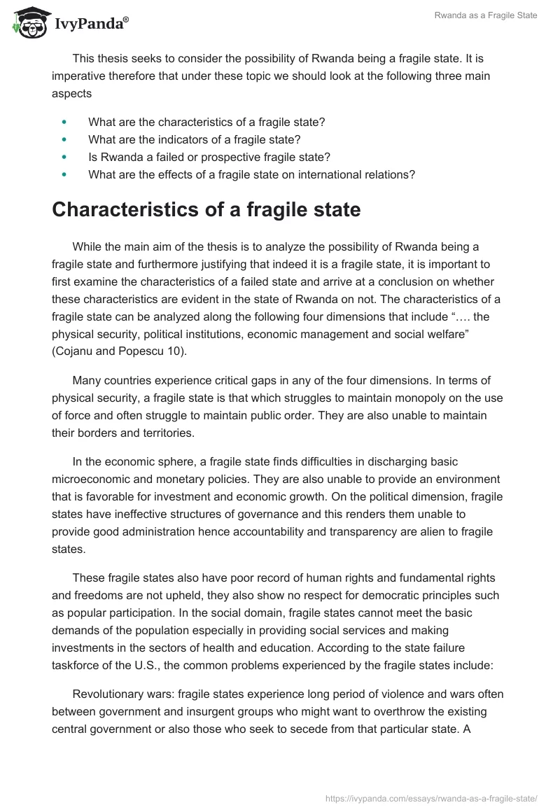 Rwanda as a Fragile State. Page 2