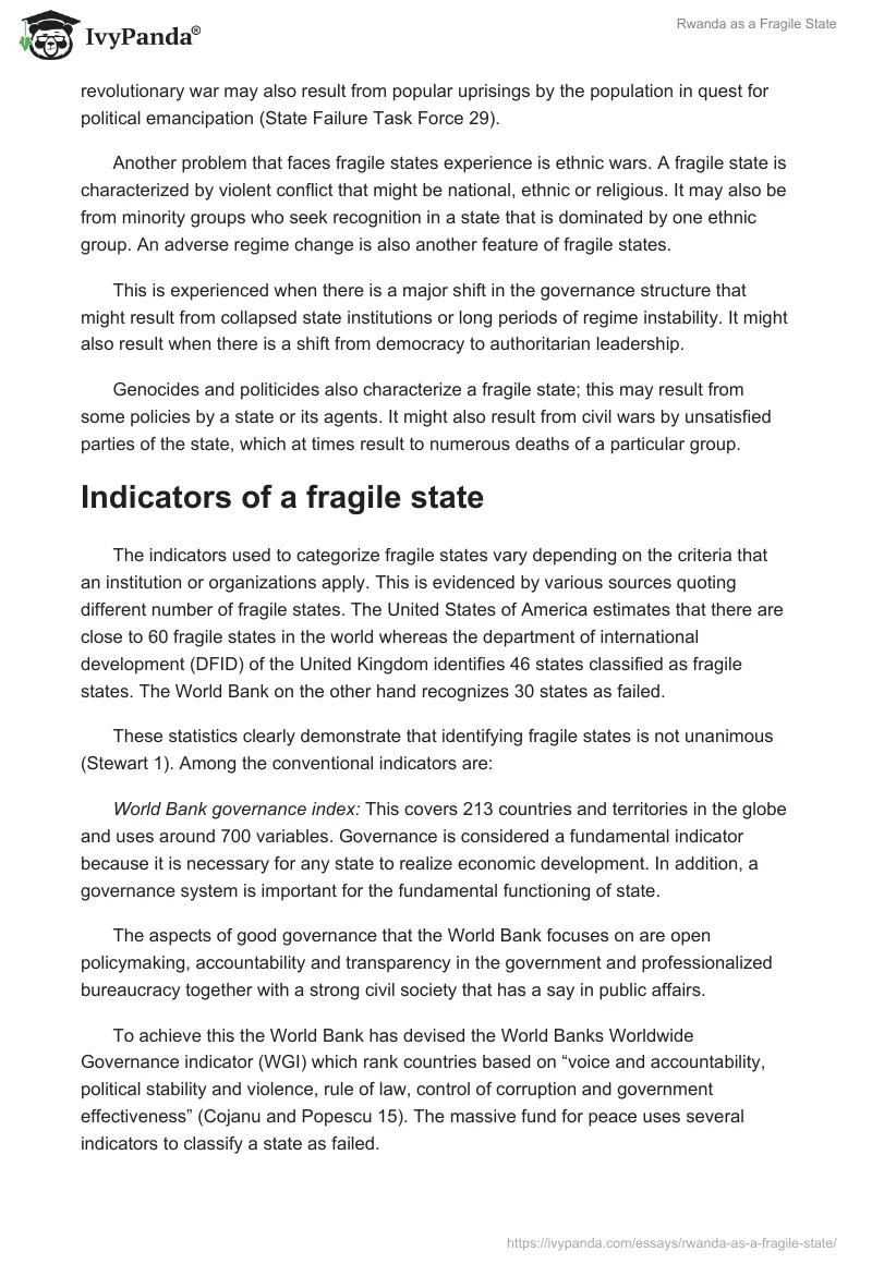 Rwanda as a Fragile State. Page 3