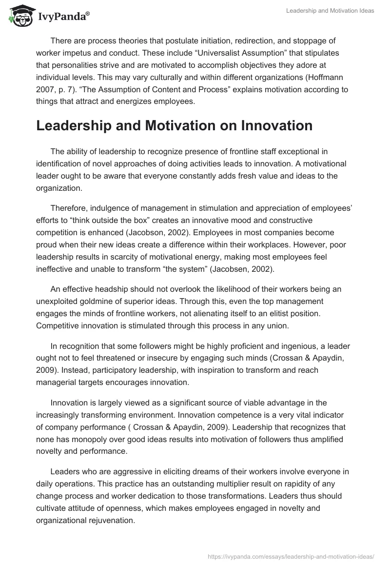Leadership and Motivation Ideas. Page 2