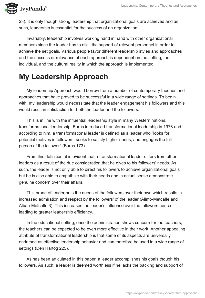 Leadership: Contemporary Theories and Approaches. Page 2