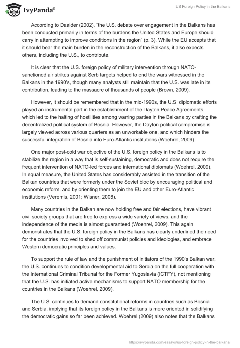 US Foreign Policy in the Balkans. Page 4