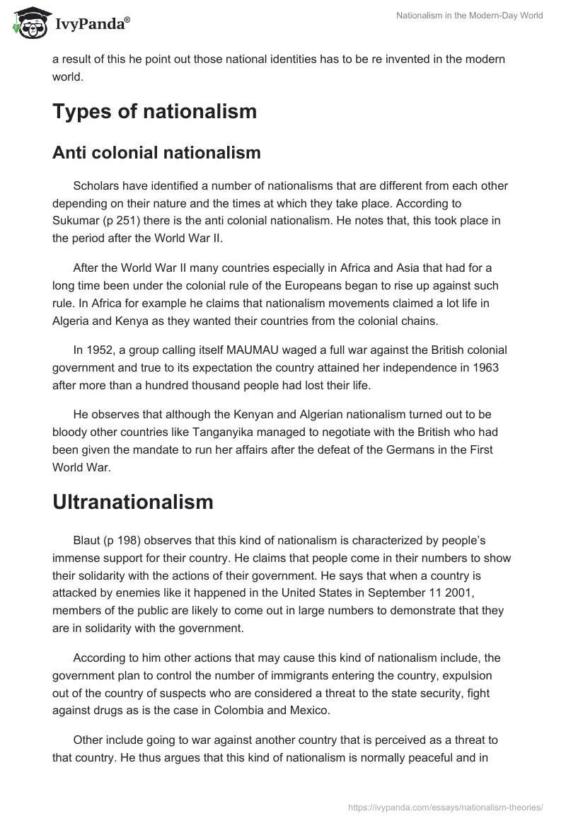 Nationalism in the Modern-Day World. Page 3