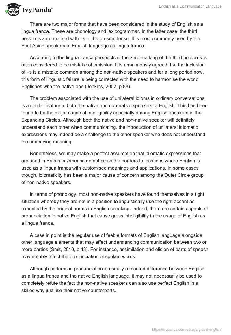 English as a Communication Language. Page 3
