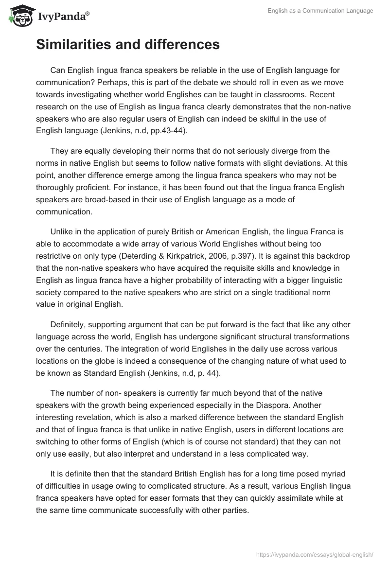 English as a Communication Language. Page 4