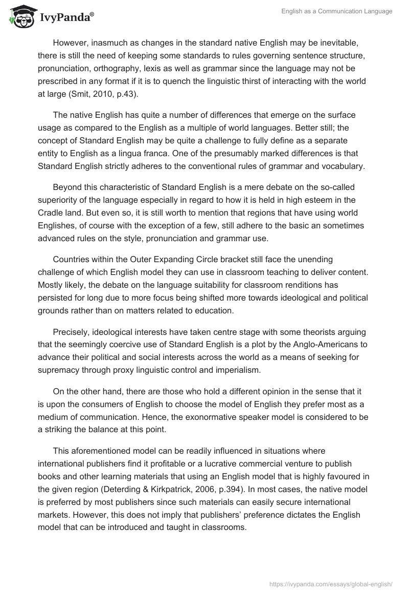 English as a Communication Language. Page 5
