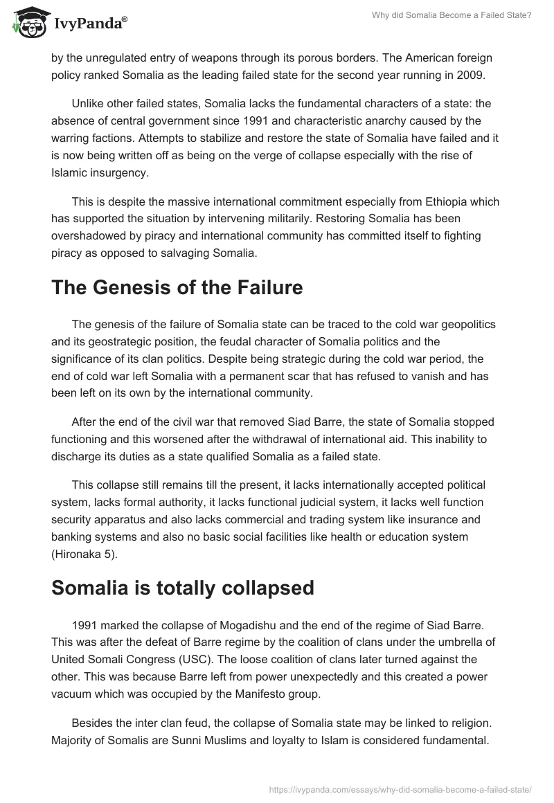 Why did Somalia Become a Failed State?. Page 3